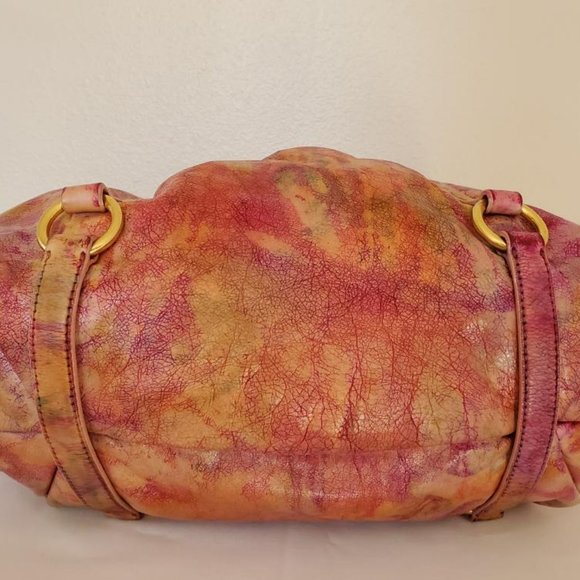 Miu Miu Prada Leather purse large hobo tote bucket bag pink red yellow orange XL - Picture 5 of 9